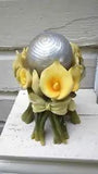 Gorgeous Bunch of Yellow Calla Lilies Flower Sculped Resin Vase/Holder