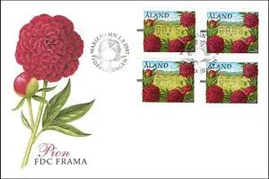 Peony Pioni Flowers Aland Frama ATM Complete Set Aland Finland FDC 2007