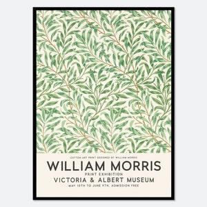William Morris Willow Bough Vintage Poster Reproduction Art Print | Colorful Art, Victoria & Albert Art Museum Exhibition, Art Nouveau #W07