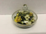 Faux Dried Flowers Display Glass Apothecary Jar 5.5??? W x 4.25??? H. Roses Blossoms