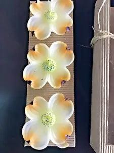 Set of 3 Yellow Lily Shaped Flowers Floating Candles Blue Pacific Imports