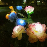 Solar Garden Lights LED Peony Flower Stake Lamp Outdoor Yard Waterproof Decor