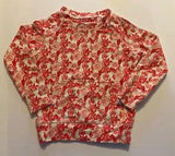 PETIT PEONY Sweatshirt Kangaroo Pouch  3 YEARS Orange Flowers LONG SLEEVE