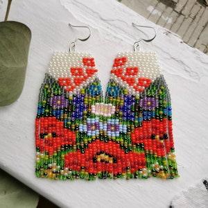 Ukrainian poppy & floral fringe