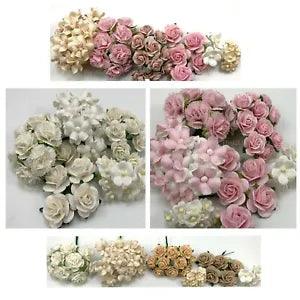 50 Mixed 6 Styles Carnation Cottage Paper Flower Wedding Scrapbook (TH-SetCA1-A)