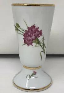 P. Pastaud Limoges France 5 1/2" Pink Carnation Flower Bud Vase Gold Trim?