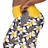 Orchid Flowers Print Leggings for Women, Stylish Workout Leggings, High Waist Yoga Pants, Soft Stretchy Floral Gym Leggings, Gift, Plus Size