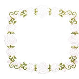 Sweet pink roses embroidered quilt label to customize with your personal message
