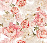 Blooming Wall Peel&Stick Removable Pink Champagne Fresh Peony Self-Adhesive Prep