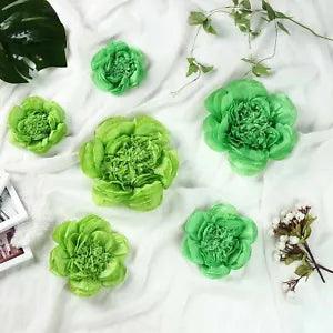 24 pack 7" 9" 11" Mint and Apple Green Tissue Paper Peony Flowers Party Backdrop