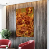 Stretched Canvas Flower Floral Fine Art Photo Print Orange Orchids Red Macro Blur Bokeh Photography Nature Plants Natural
