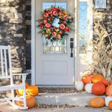 1PCS Door Front Wreath Peony Artificial Flowers Garland Autumn Winter Wedding