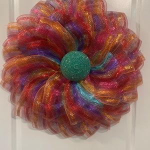 Rainbow Wreath, pride wreath, Front Door Wreath, Summer Wreath, Door Decor, Pride Month, sunflower Wreath