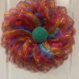 Rainbow Wreath, pride wreath, Front Door Wreath, Summer Wreath, Door Decor, Pride Month, sunflower Wreath