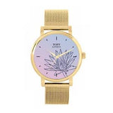 Toff London TLWS-17621 Ladies Blue Water Lilies Flower Watch