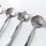 Flower Shaped Stainless Steel Spoon Set of 8, Tea, Coffee, Dessert, Cutlery |Sunflower, Pansy, Daffodil, Rose, Poppy, Daisy, Orchid, Anenome