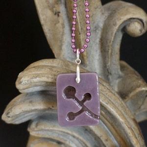 Berries Orchid Purple Carved Glass Pendant - New!