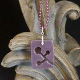 Berries Orchid Purple Carved Glass Pendant - New!
