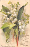 Gorgeous Lily of the Valley on Old Birthday PC by Catherine Klein-Series No. 112