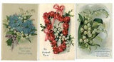 LOT OF 3 Lily of the valley roses forget me nots flowers floral c1910 postcards