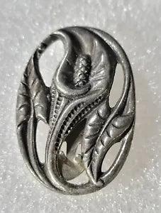 Antique Vintage ART NOUVEAU Lily Flower Leaves Dress Fur Clip