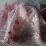 1yard  6yards  bulk lot Pink   sunflower  embroidered  lace trim diy sewing    wedding doll girl tutu  dress  22cm  8inch