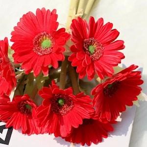 6 Real touch gerbera daisies
