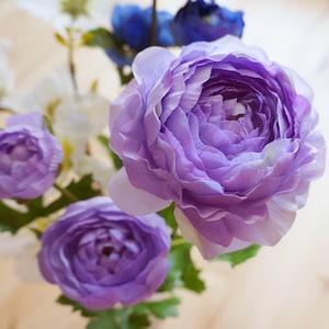 Lavender Ranunculus (FB0003-04) | faux flower ¡§C flower crown ¡§C purple headpiece ¡§C purple home decor ¡§Cwedding decor purple party table runner