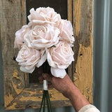 Pink open bloom real to look at and touch bouquet