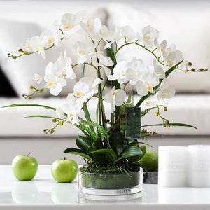 Vicky Yao Faux Floral - Exclusive Design White Artificial Orchid Arrangement