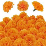 30 Pcs Artificial Marigold Flowers Decoration Set Orange Carnation Flowers