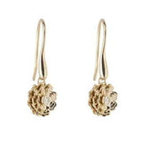 Gold Rotating Peony Flower Earrings