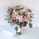 Mauve Pink Artificial Bridal Bouquet, Blush Pink Wedding Flower Bouquet, Mauve Bridesmaid Bouquet, Winter Wedding Bouquet, Wedding Bouquet