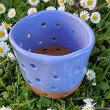 Handmade ceramic pot holder with holes, ideal for orchids, plant pot, planter, home decor, cache-pot,