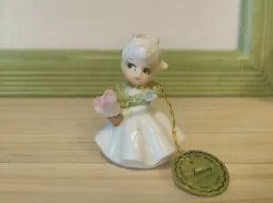 Vintage Napcoware Figurine Flower Girl January Carnation- Bone China