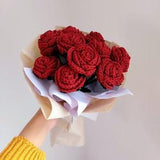 Crochet Rose Bouquet Gift For Her Crochet Rose Flower Gift For Partner Knitted Roses Gift Crochet Flower Bouquet Gift For Wife Handmade Rose