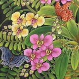 Spring Butterfly Original Handmade Painting on canvas Orchids Flowers Wall Art