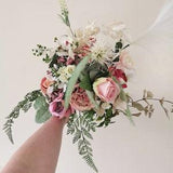 Silk bridal bouquet Dried bridal bouquet Blush bridal bouquet Home flower bouquet Wild bouquet Roses bouquet Dusty rose bouquet for bride