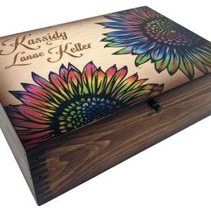 Custom Colorful Sunflower Memory Box