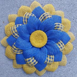 Blue and Yellow Sunflower Wreath Summer Wreath Spring Wreath Fall Wreath Farmhouse Wreath Front Door Wreath Ukrainian Wreath Ukraine Wreath