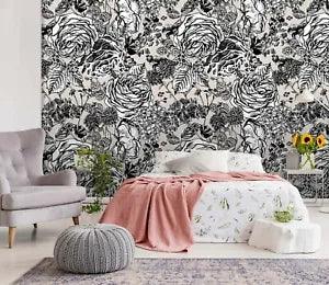 3D Doodle Peony Flower ZHU6242 Wallpaper Wall Mural Removable Self-adhesive Zoe