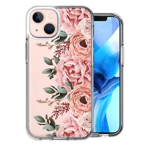 For Apple iPhone 13 Mini Blush Pink Peach Spring Flowers Peony Rose Case