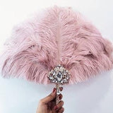 Any color Feather Fan, Dusty rose Gatsby fan, Dusty pink feather fan, Bridal feather fan, Wedding fan,Art deco fan, 1920s fan, Ostrich fan