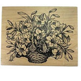 PSX Basket of Lilies Botanical Rubber Stamp K-1627 Vintage 1995