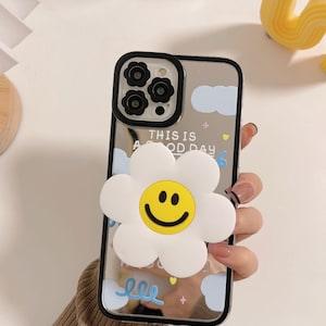 Cute Mirror Phone Case With  Sunflower Phone Grip And Camera Protection
