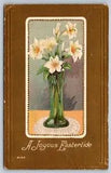 A Joyous Eastertide, Lily, 1909 Postcard, Appleton Ont DPO Broken Circle Cancel