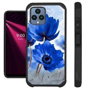 FUSION Case For T-Mobile REVVL 6 5G Hybrid Phone Cover  BLUE PEONY FLOWER