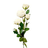 White Artificial Rose Spray for Wedding Bouquet Bridal Decor Rose Bunch for French Country Decor Farmhouse Kitchen Decor