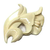 Vintage Off White Molded Lily Flower Brooch