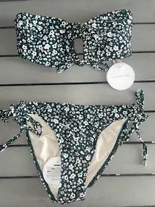 Peony Petit Fleur 2 Piece Bikini With Tie Side Pant Size 8 New With Tags